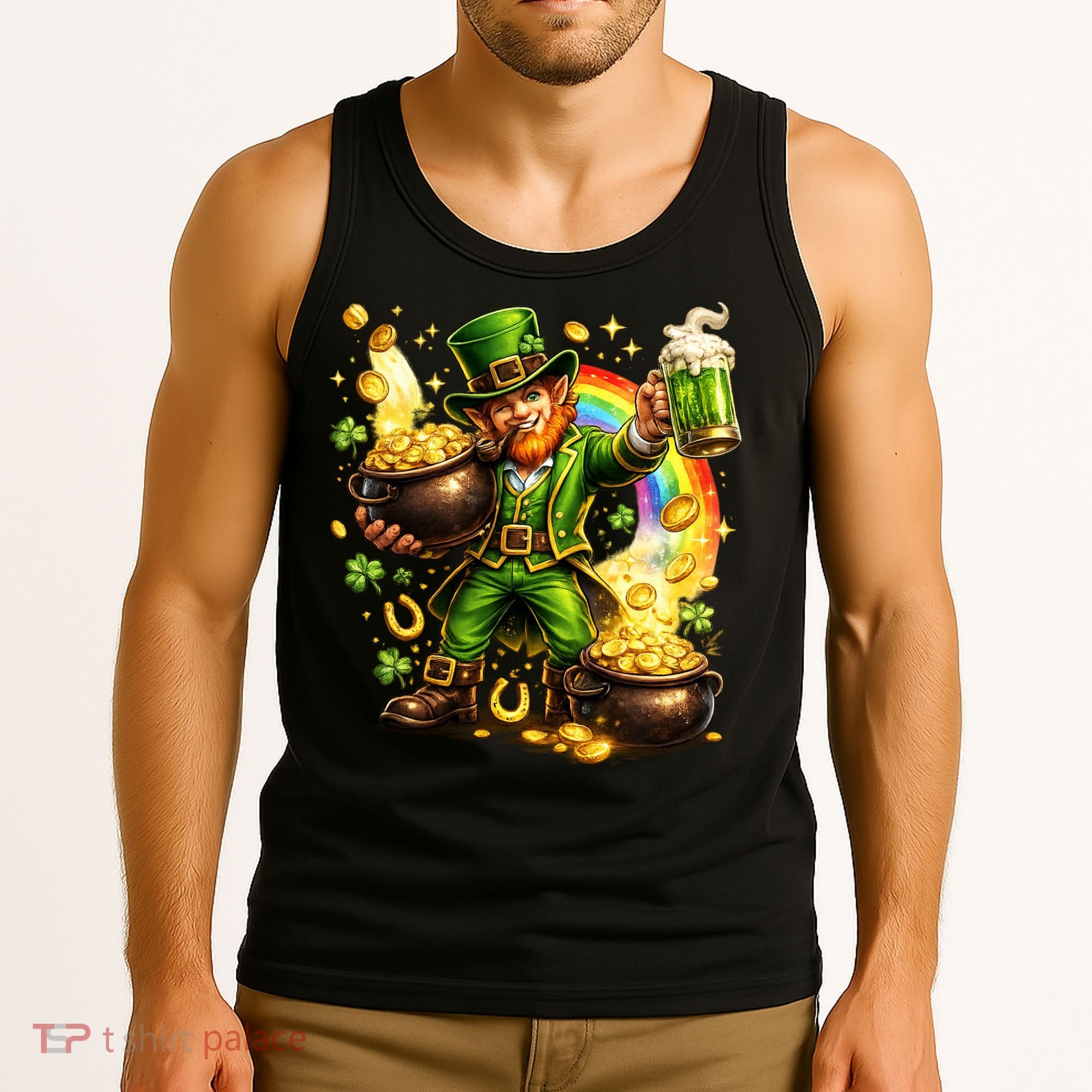 St Patricks Day Irish Leprechaun Pot Of Gold Tank Top