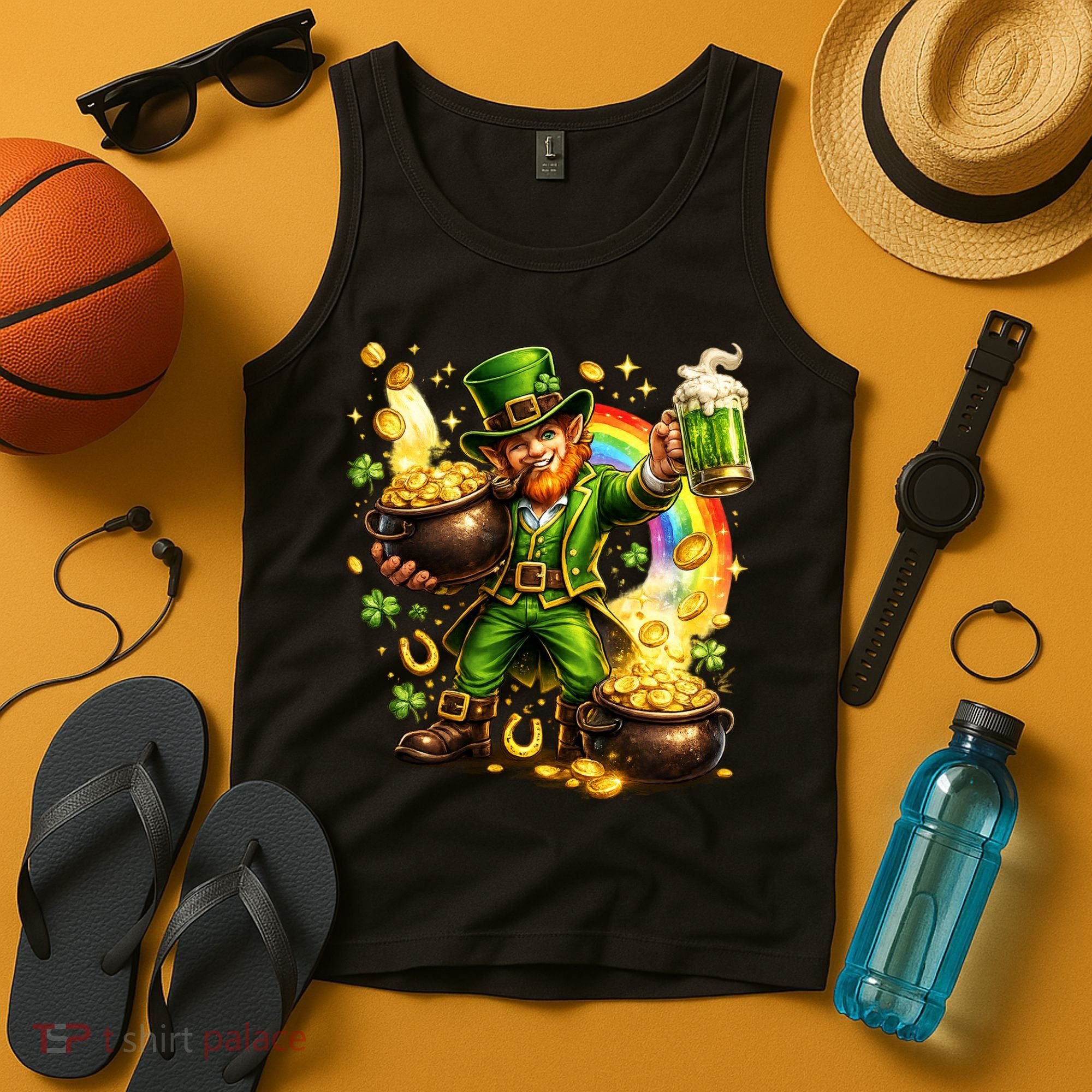 St Patricks Day Irish Leprechaun Pot Of Gold Tank Top
