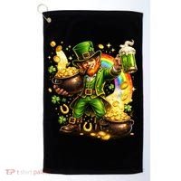 St Patricks Day Irish Leprechaun Pot Of Gold Golf Towel thumb 0
