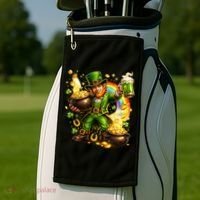 St Patricks Day Irish Leprechaun Pot Of Gold Golf Towel thumb 2