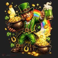 St Patricks Day Irish Leprechaun Pot Of Gold Golf Towel thumb 3