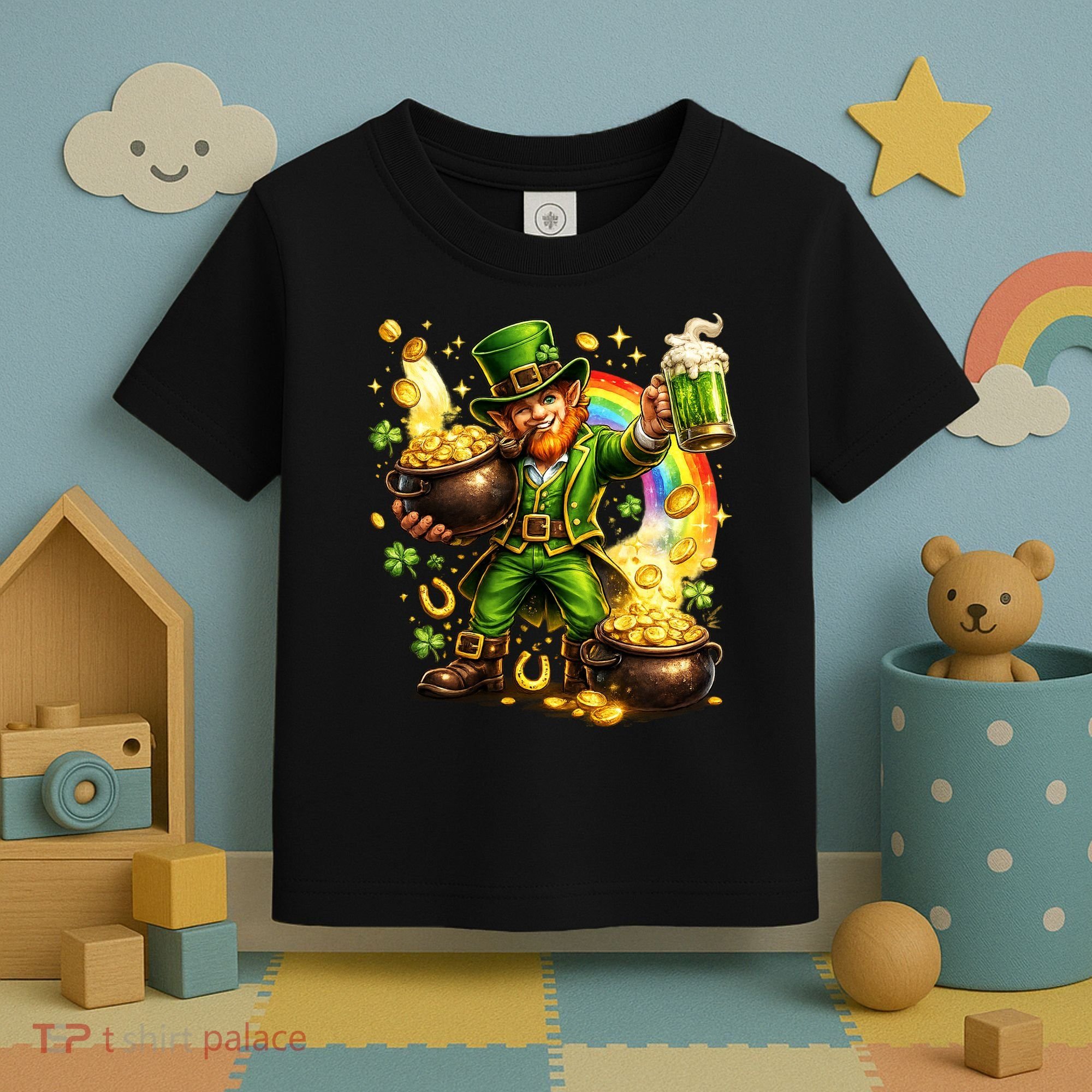 St Patricks Day Irish Leprechaun Pot Of Gold Toddler T-Shirt