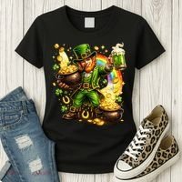 St Patricks Day Irish Leprechaun Pot Of Gold Women's T-Shirt thumb 3