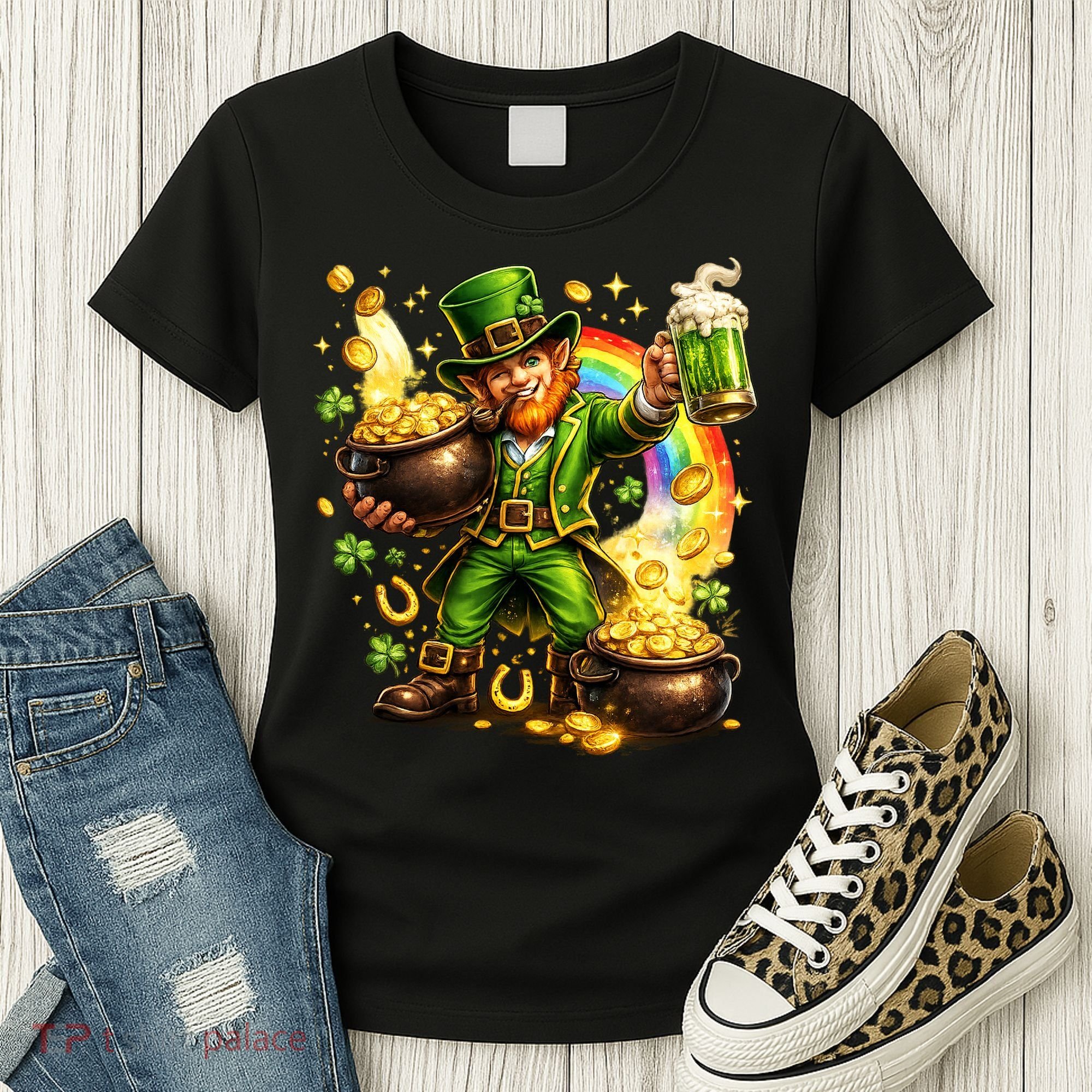 St Patricks Day Irish Leprechaun Pot Of Gold Women's T-Shirt