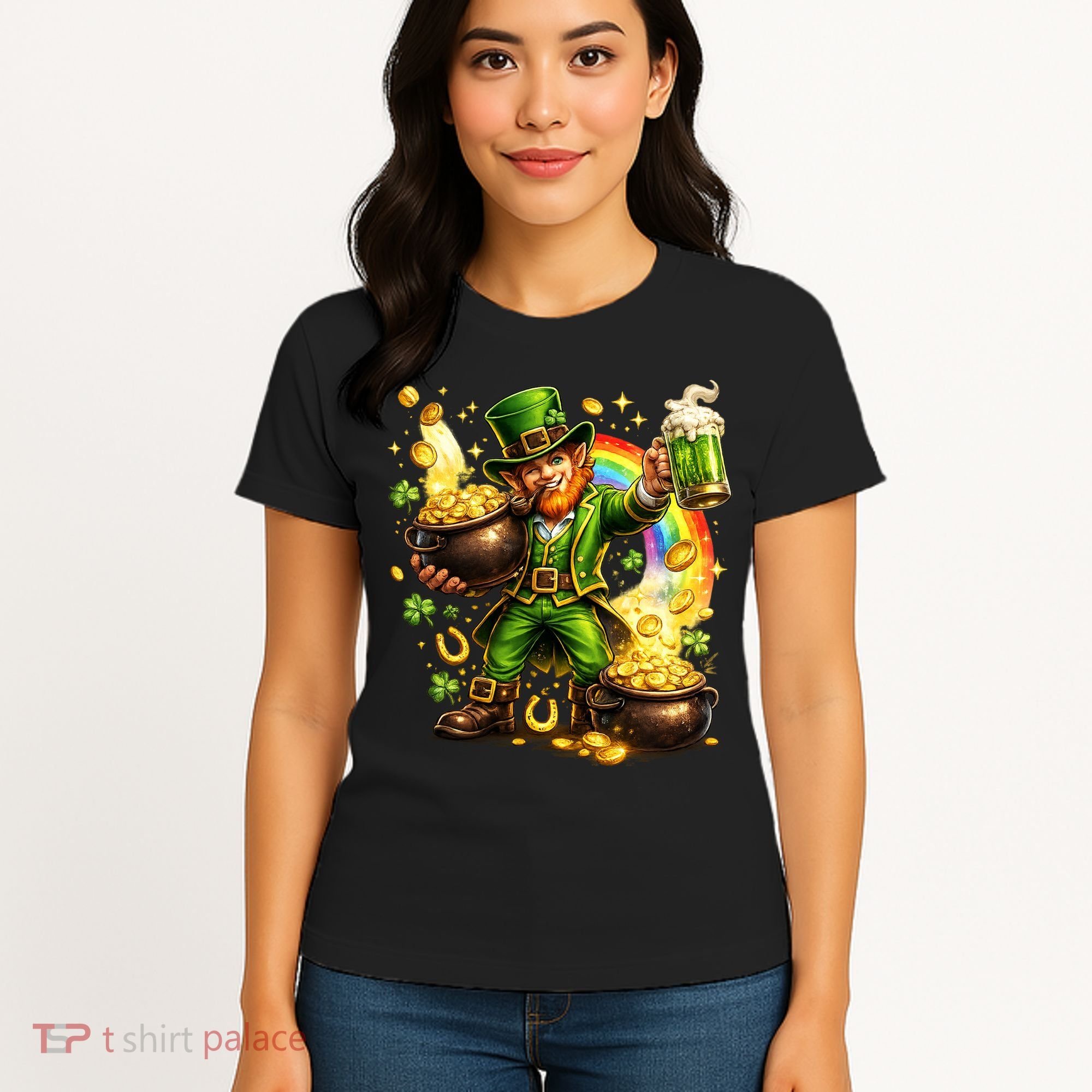 St Patricks Day Irish Leprechaun Pot Of Gold Women's T-Shirt