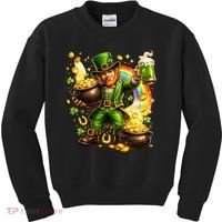 St Patricks Day Irish Leprechaun Pot Of Gold Kids Sweatshirt thumb 0