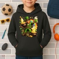 St Patricks Day Irish Leprechaun Pot Of Gold Kids Hoodie thumb 2