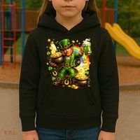 St Patricks Day Irish Leprechaun Pot Of Gold Kids Hoodie thumb 3