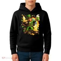 St Patricks Day Irish Leprechaun Pot Of Gold Kids Hoodie thumb 4