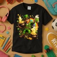 St Patricks Day Irish Leprechaun Pot Of Gold Kids T-Shirt thumb 3
