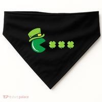 St Patricks Day Eating Shamrock Retro Gamer USA-Made Doggie Bandana thumb 0