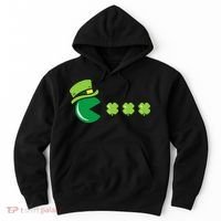 St Patricks Day Eating Shamrock Retro Gamer Hoodie thumb 0