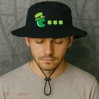 St Patricks Day Eating Shamrock Retro Gamer Bucket Hat thumb 2