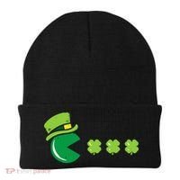St Patricks Day Eating Shamrock Retro Gamer Beanie thumb 0