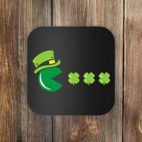 St Patricks Day Eating Shamrock Retro Gamer Coaster thumb 0