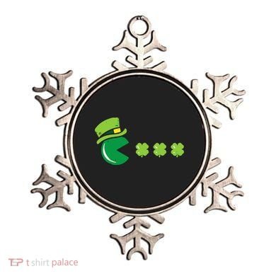 St Patricks Day Eating Shamrock Retro Gamer Ornament