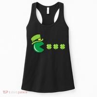St Patricks Day Eating Shamrock Retro Gamer Women's Tank Top thumb 0