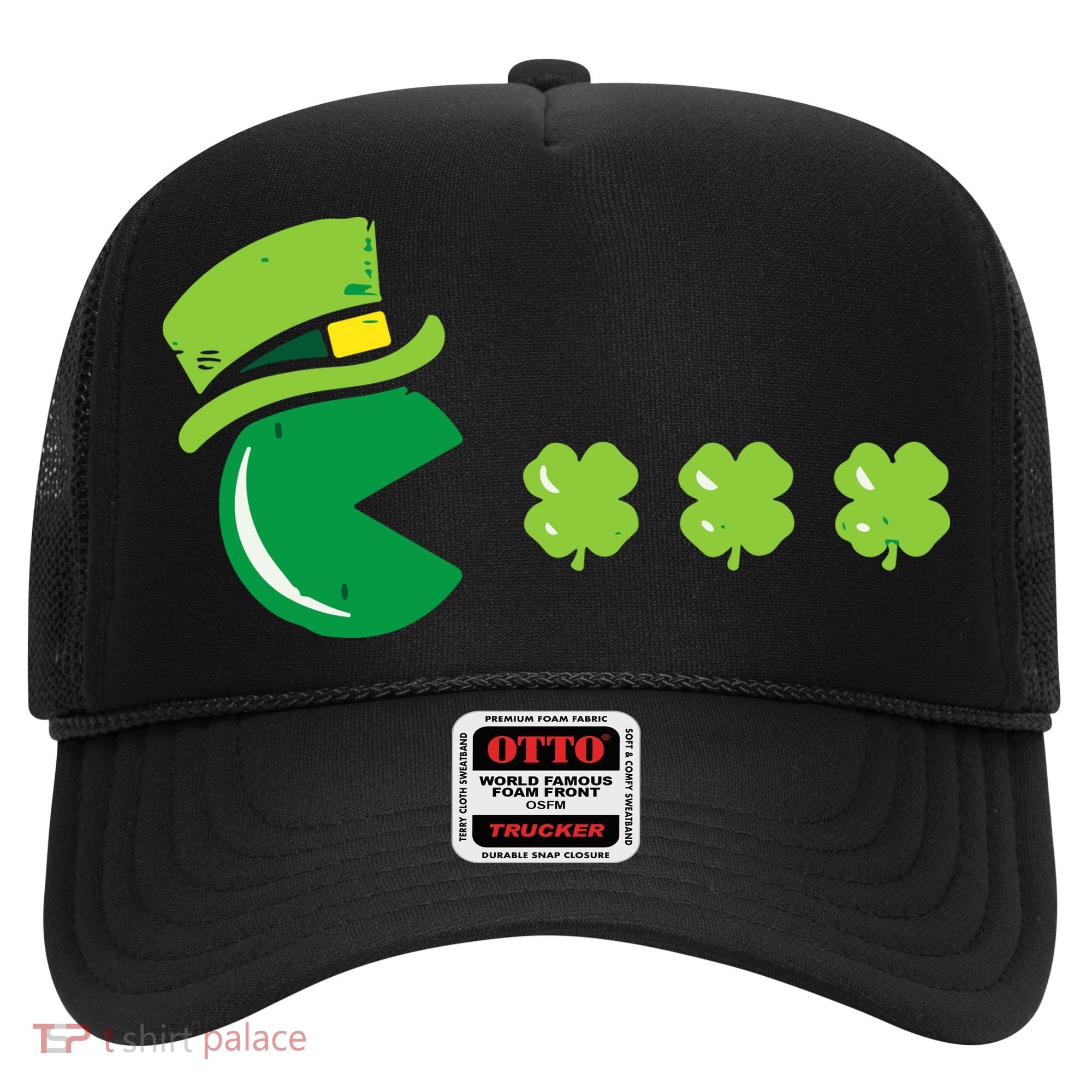 St Patricks Day Eating Shamrock Retro Gamer Hat