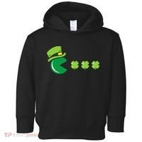 St Patricks Day Eating Shamrock Retro Gamer Toddler Hoodie thumb 0