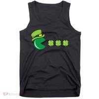 St Patricks Day Eating Shamrock Retro Gamer Tank Top thumb 0