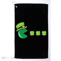 St Patricks Day Eating Shamrock Retro Gamer Golf Towel thumb 0
