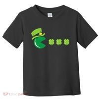 St Patricks Day Eating Shamrock Retro Gamer Toddler T-Shirt thumb 0