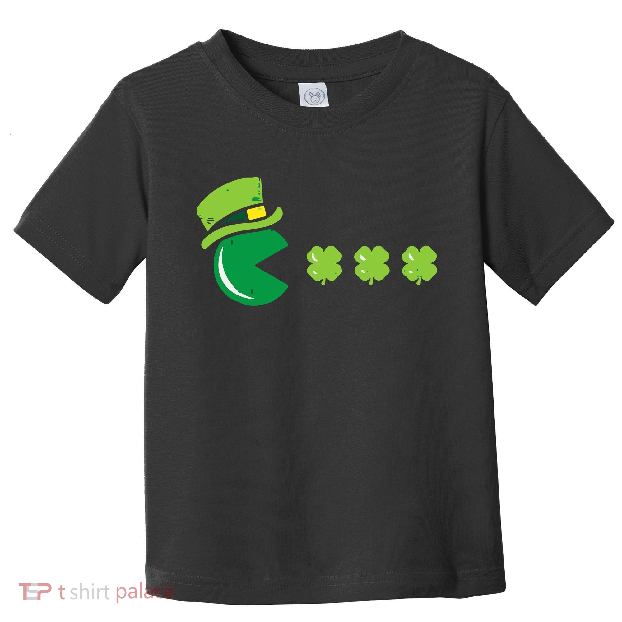 St Patricks Day Eating Shamrock Retro Gamer Toddler T-Shirt