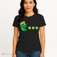 St Patricks Day Eating Shamrock Retro Gamer Women's T-Shirt thumb 4