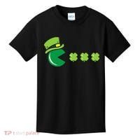 St Patricks Day Eating Shamrock Retro Gamer Kids T-Shirt thumb 0