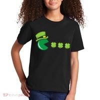 St Patricks Day Eating Shamrock Retro Gamer Kids T-Shirt thumb 2