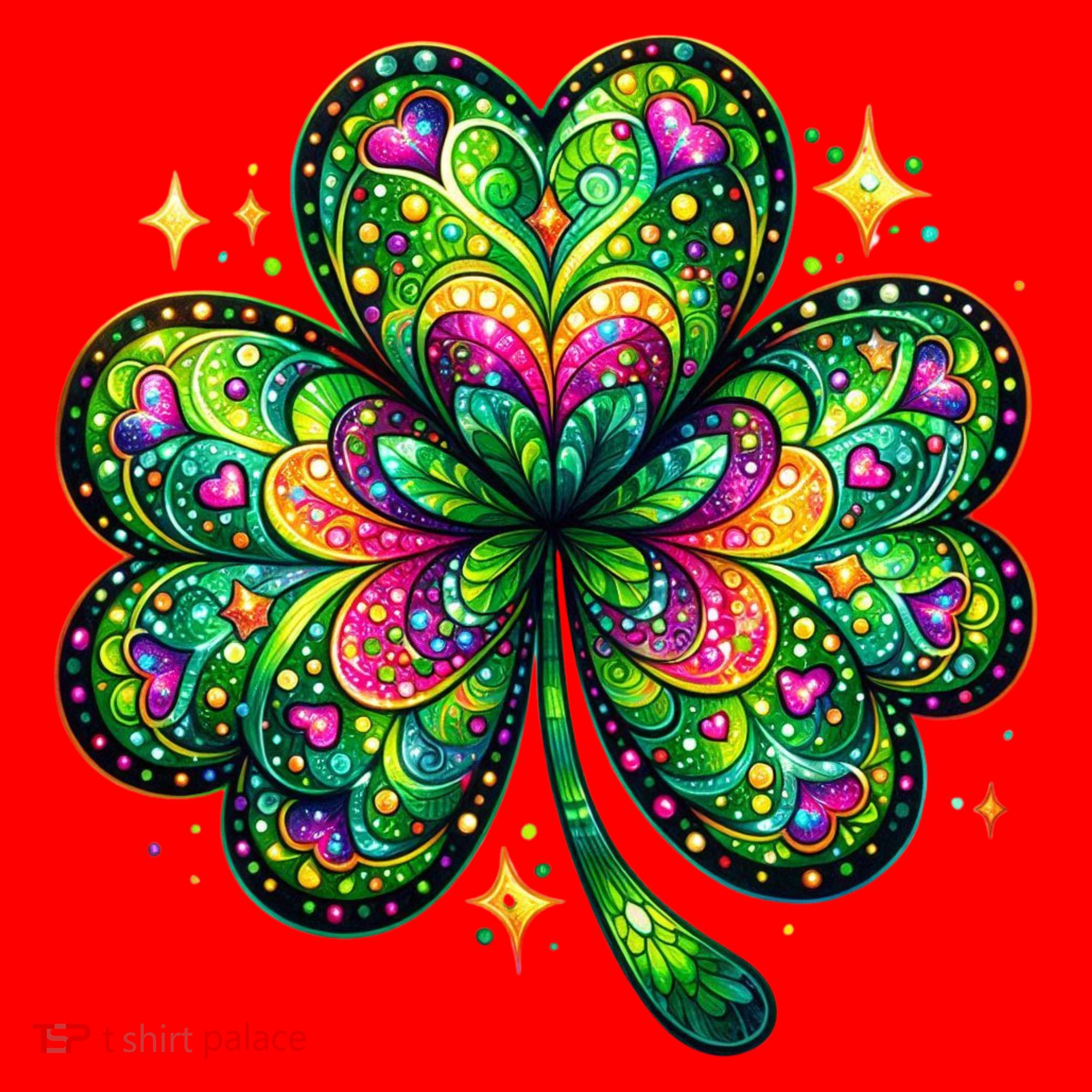 St Patricks Day Shamrock Irish Clover Santa Hat