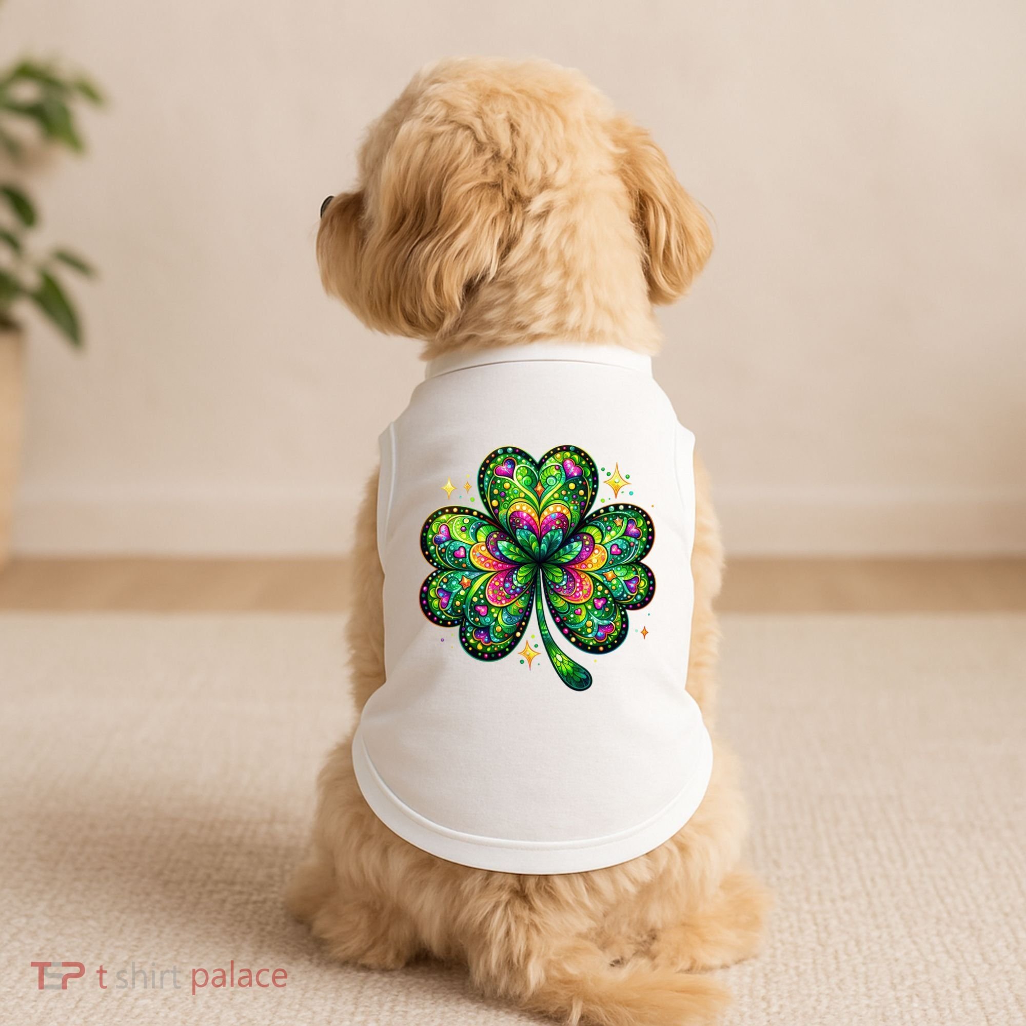 St Patricks Day Shamrock Irish Clover Doggie Tank