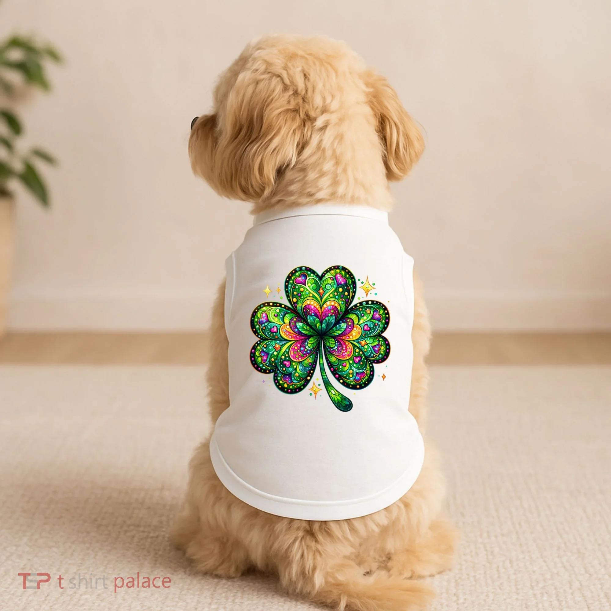 St Patricks Day Shamrock Irish Clover Doggie Tank