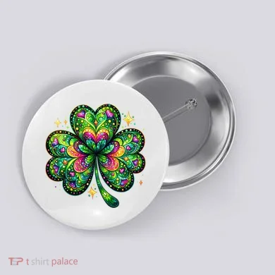 St Patricks Day Shamrock Irish Clover Button