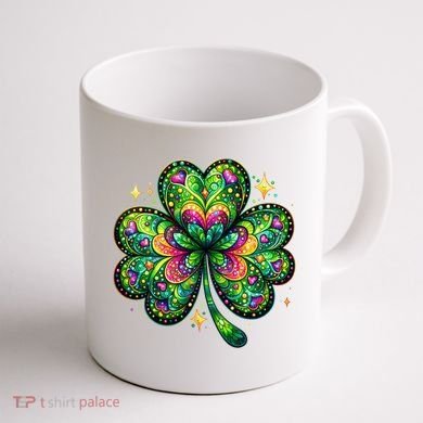 St Patricks Day Shamrock Irish Clover Coffee Mug back