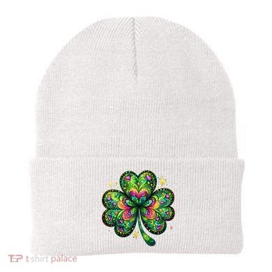 St Patricks Day Shamrock Irish Clover Beanie