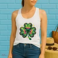 St Patricks Day Shamrock Irish Clover Women's Tank Top thumb 2