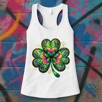 St Patricks Day Shamrock Irish Clover Women's Tank Top thumb 3