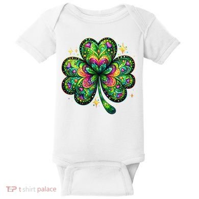 St Patricks Day Shamrock Irish Clover Baby Bodysuit