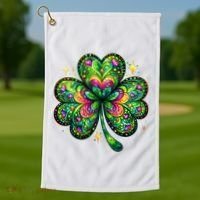 St Patricks Day Shamrock Irish Clover Golf Towel thumb 1