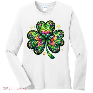 St Patricks Day Shamrock Irish Clover Women's Long Sleeve Shirt