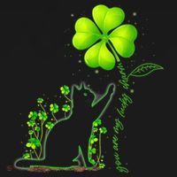 St Patricks Day Black Cat My Lucky Charm Shamrock Wo Girl Backpack thumb 2