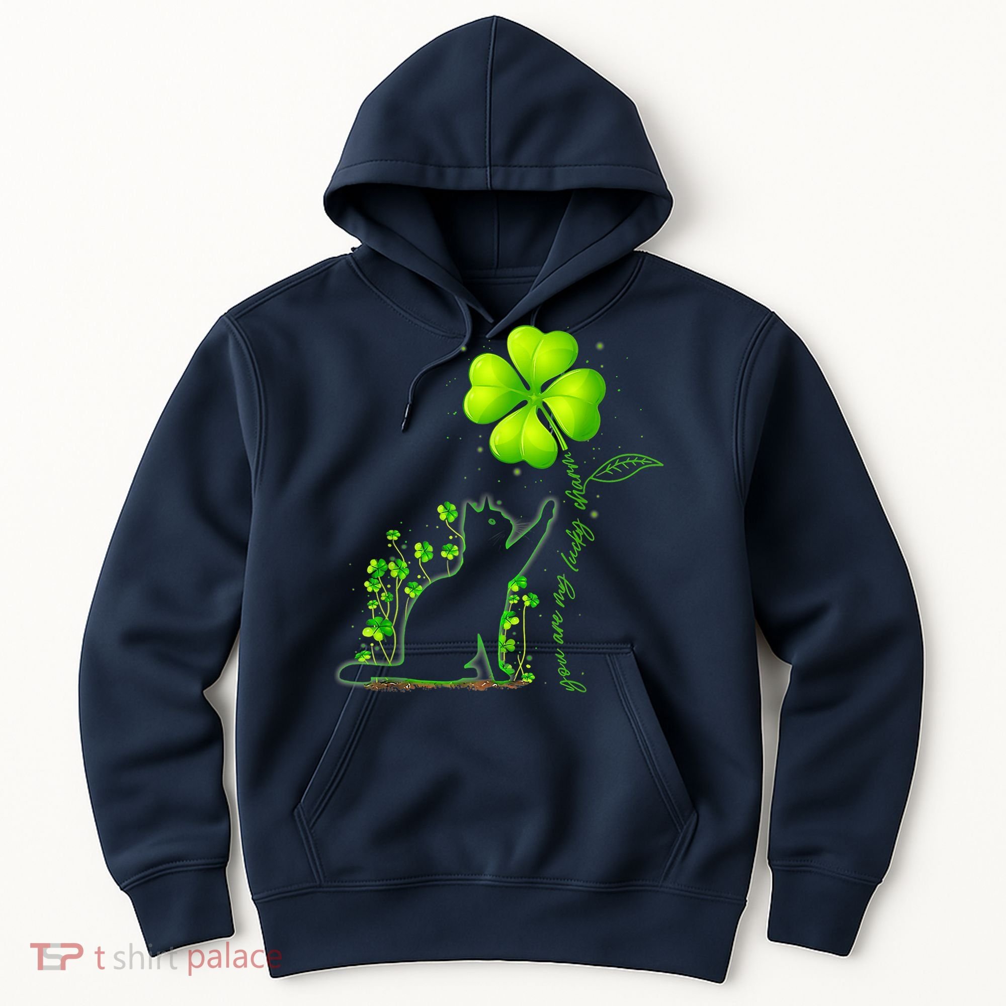 St Patricks Day Black Cat My Lucky Charm Shamrock Wo Girl Hoodie
