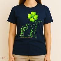 St Patricks Day Black Cat My Lucky Charm Shamrock Wo Girl T-Shirt thumb 4
