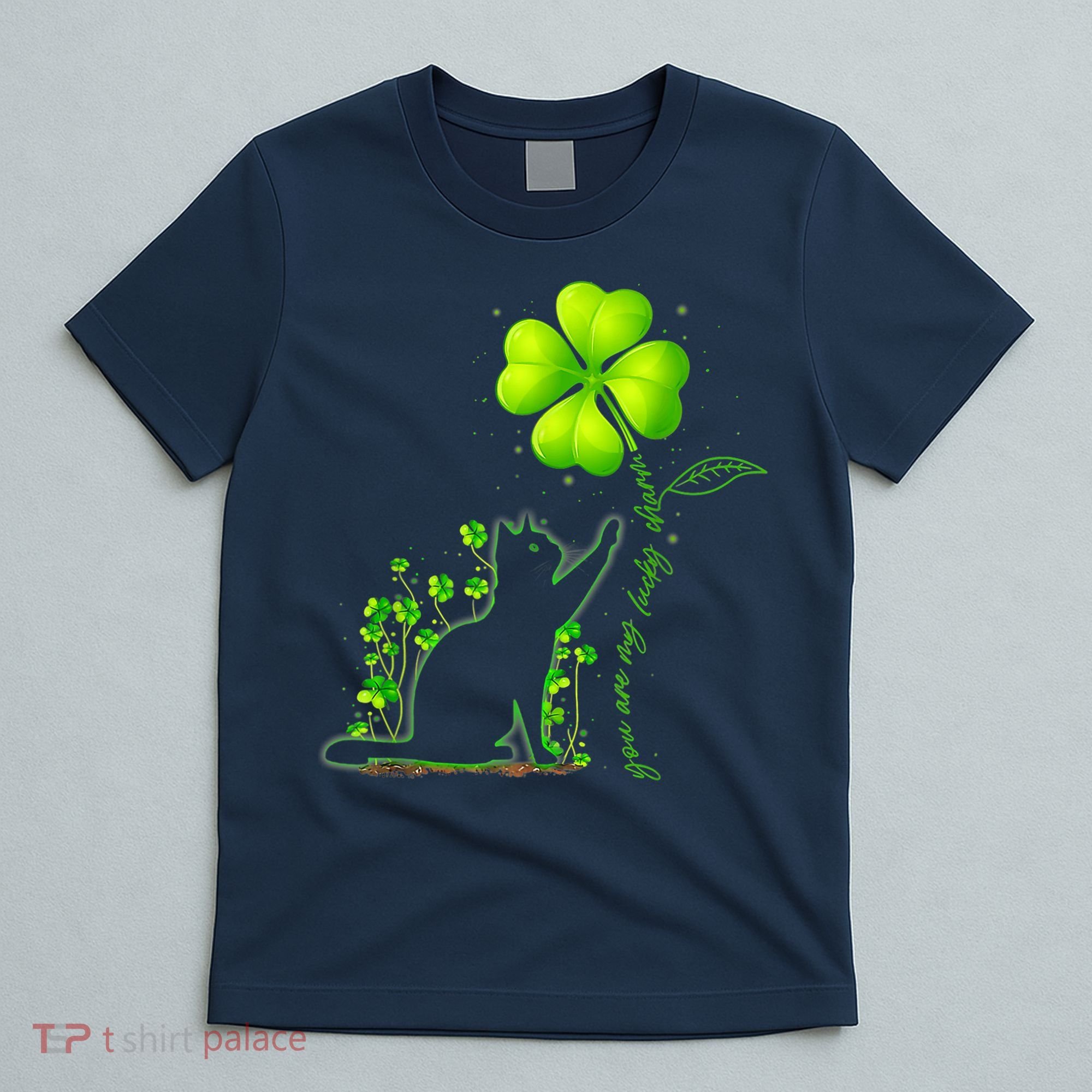 St Patricks Day Black Cat My Lucky Charm Shamrock Wo Girl T-Shirt