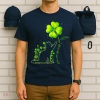 St Patricks Day Black Cat My Lucky Charm Shamrock Wo Girl T-Shirt thumb 6