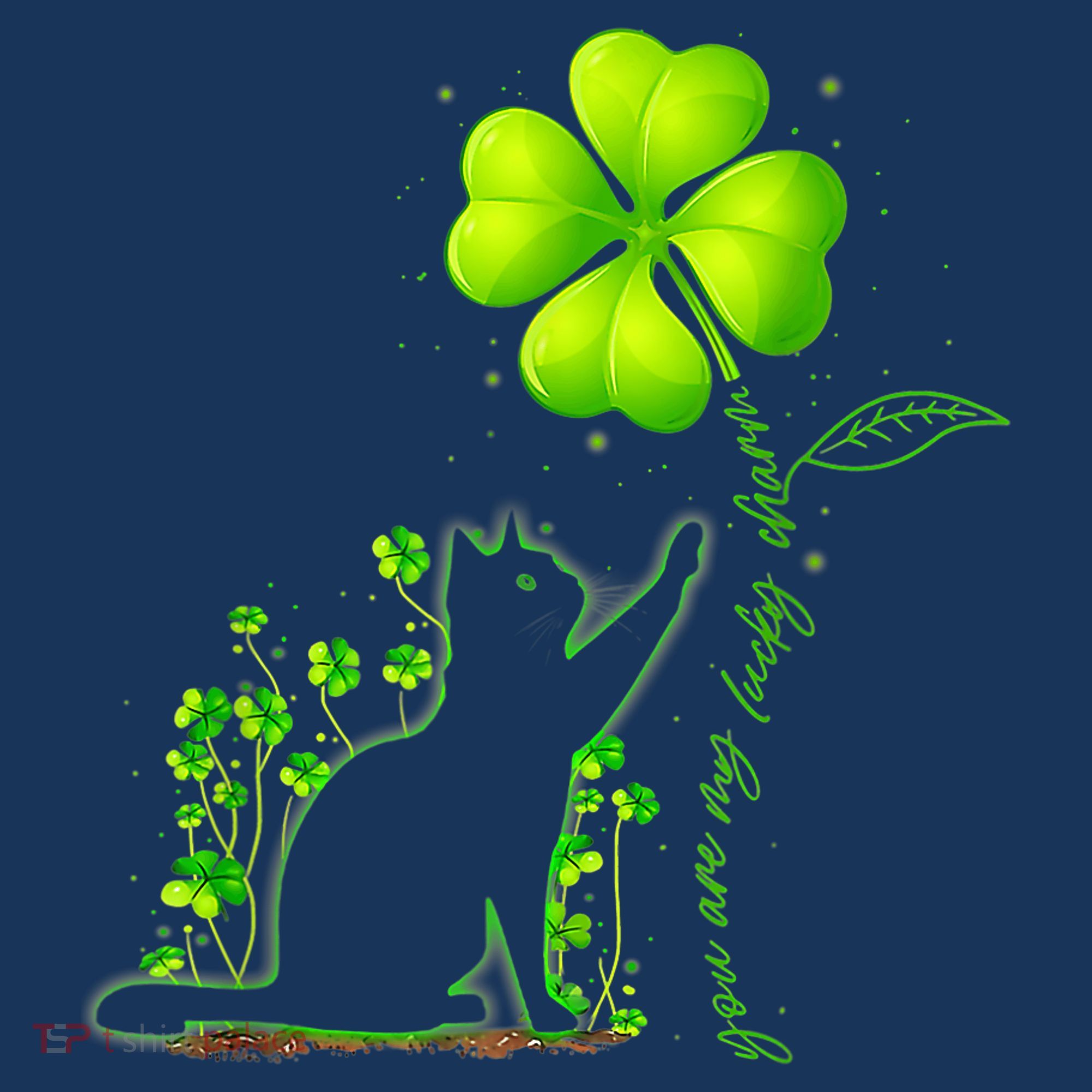 St Patricks Day Black Cat My Lucky Charm Shamrock Wo Girl Coaster
