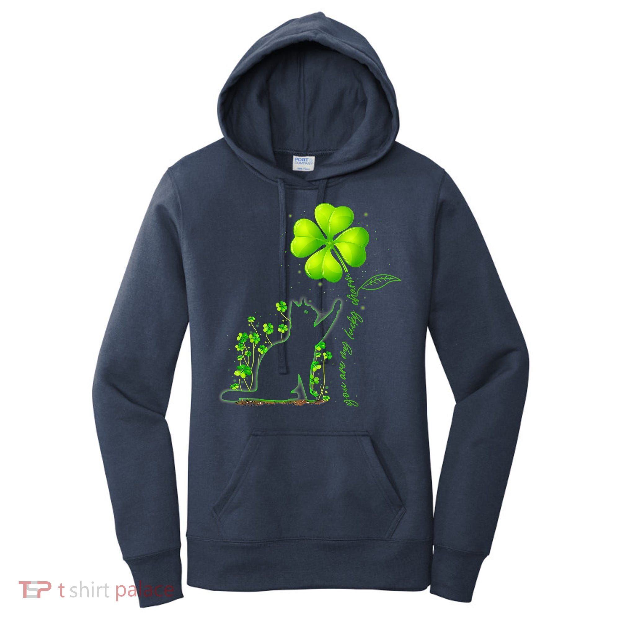 St Patricks Day Black Cat My Lucky Charm Shamrock Wo Girl Women's Hoodie