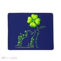 St Patricks Day Black Cat My Lucky Charm Shamrock Wo Girl Mousepad thumb 0