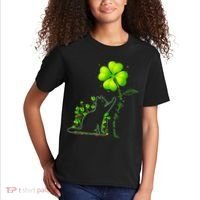 St Patricks Day Black Cat My Lucky Charm Shamrock Wo Girl Kids T-Shirt thumb 2
